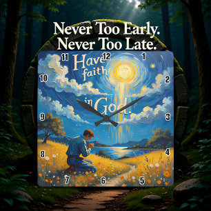 Have faith in God Square Wall Clock