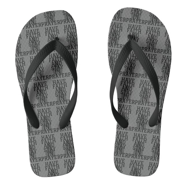 Have Faith In Prayer Bold G/B All-Over Unisex Flip Flops (Footbed)