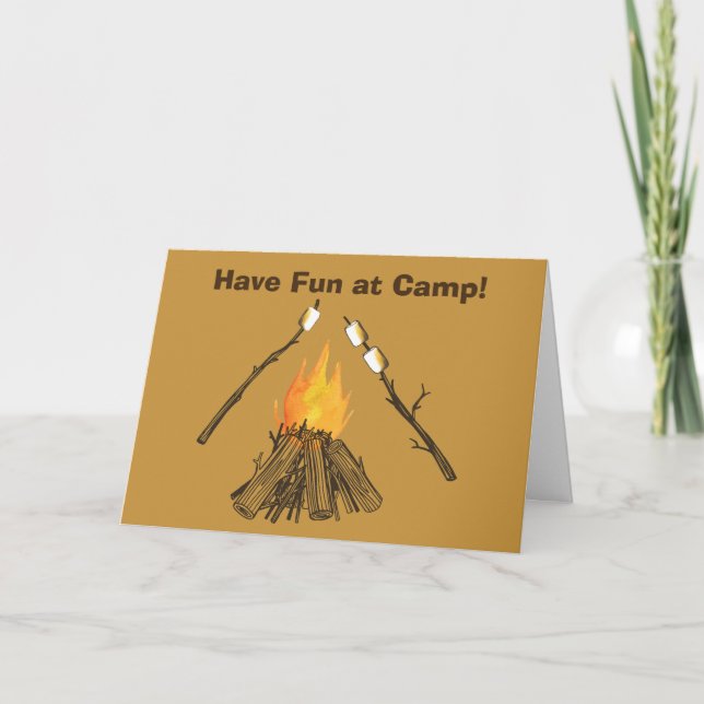 Have Fun At Camp Marshmallows Greeting Card (Front)