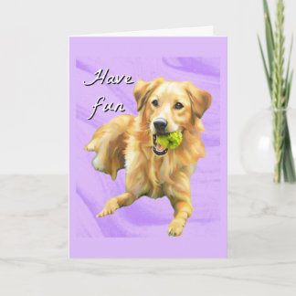 Have Fun Golden Retriever Folded Greeting Card