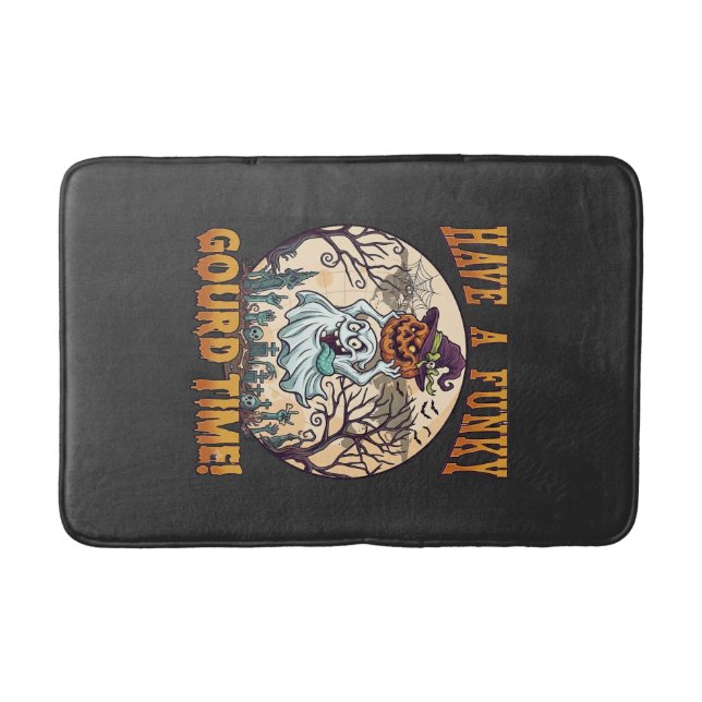 Have Funky Gourd Time Ghost Pumpkin Graveyard Bath Mat (Front)