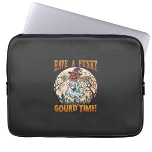 Have Funky Gourd Time Ghost Pumpkin Graveyard Laptop Sleeve