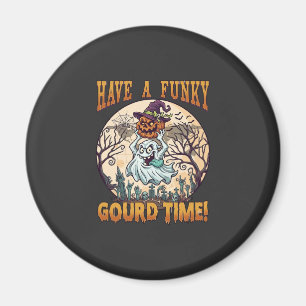 Have Funky Gourd Time Ghost Pumpkin Graveyard Magnet