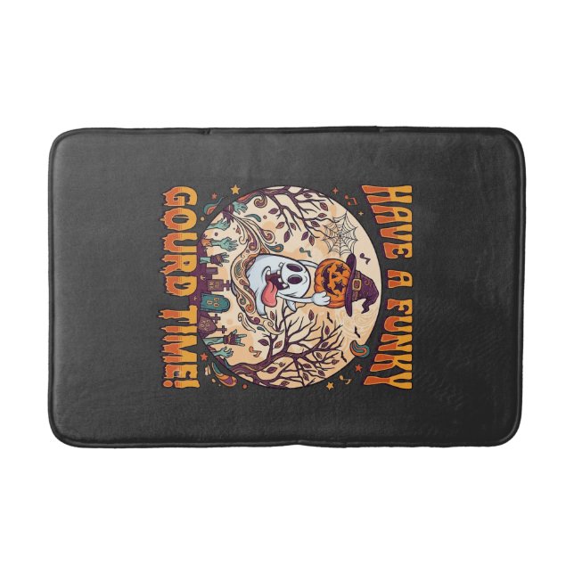 Have Funky Gourd Time Halloween Ghost Pumpkin_1 Bath Mat (Front)