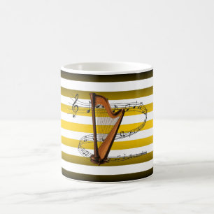 Have Harp ~ Will Travel ~ Musical Stripes ~ Scale~ Coffee Mug