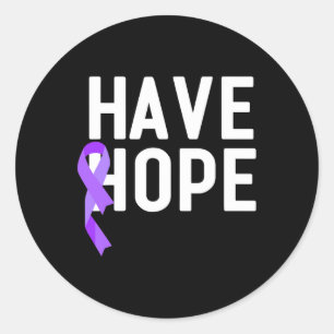Have Hope Purple Ribbon Overdose Awareness End Add Classic Round Sticker