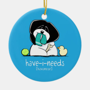 Have-i-Needs Havanese Bold Off-Leash Art™ Ceramic Ornament
