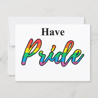 Have Pride Quote with Bold Rainbow Text LGBT    Postcard