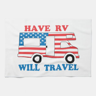 Have RV Will Travel America Kitchen Towel