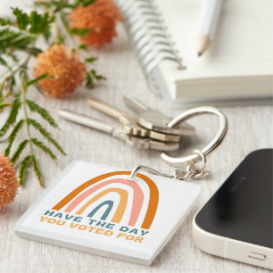 Have the Day You Voted For Colourful Pastel Rainbo Keychain