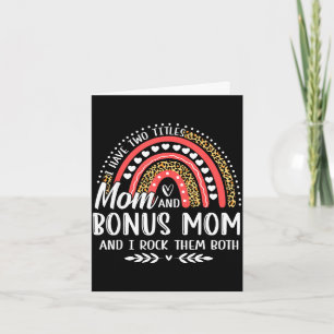 Have two titles mom bonus mom mother's day leopard card