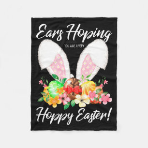 Have Very Ears Hopping Hoppy Easter Bunny Fleece Blanket