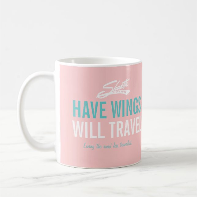 Have Wings - Shasta Vintage Camper Trailer Coffee Mug (Left)
