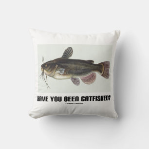 Have You Been Catfished? Catfish Illustration Throw Pillow