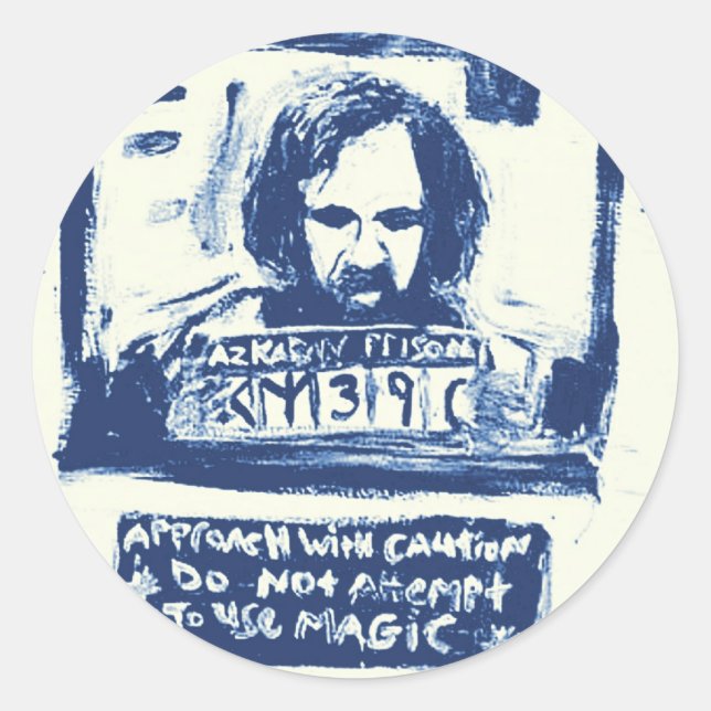 HAVE YOU SEEN THIS WIZARD BLUE CLASSIC ROUND STICKER (Front)