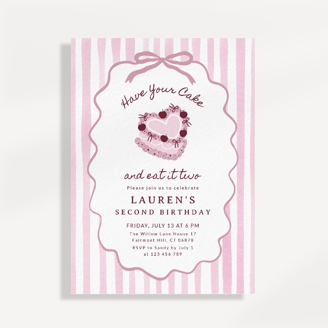 Have Your Cake Second Birthday Invitation (Creator Uploaded)