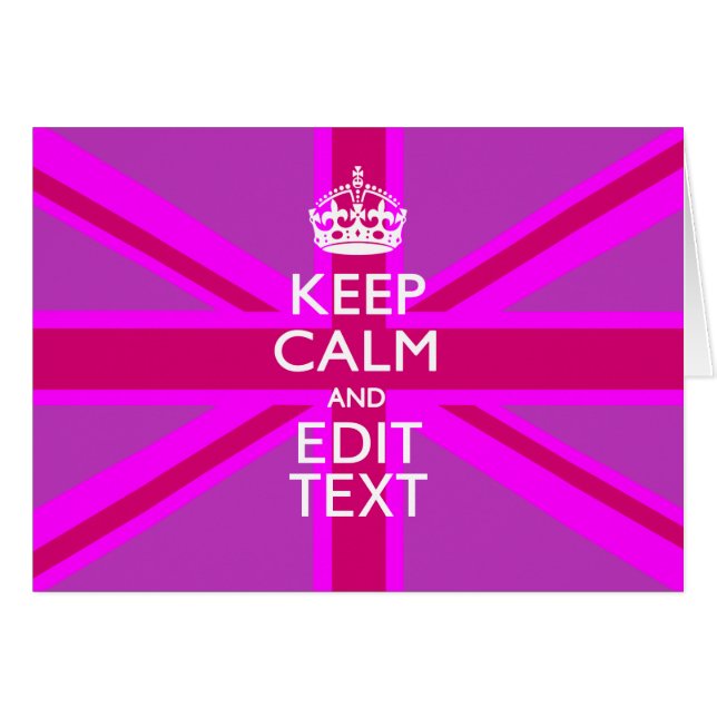 Have Your Keep Calm Text on Pink Union Jack (Front Horizontal)
