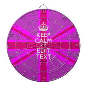Have Your Keep Calm Text on Pink Union Jack Dartboard