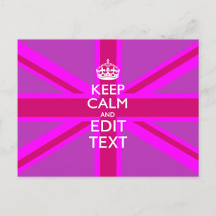 Have Your Keep Calm Text on Pink Union Jack Postcard