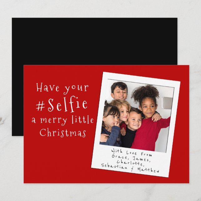 Have Your Selfie a Merry Little Christmas Card (Front/Back)