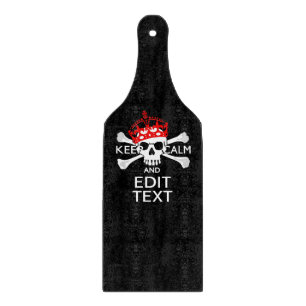 Have Your Text Keep Calm Crossbones Skull Cutting Board