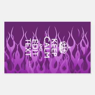 Have Your Text Keep Calm on Purple Racing Flames Sticker