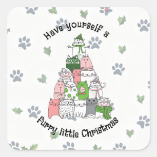 Have yourself a Furry Little Christmas! Square Sticker
