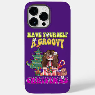 HAVE YOURSELF A GROOVY CHRISTMAS funny 70's style Case-Mate iPhone 14 Pro Max Case