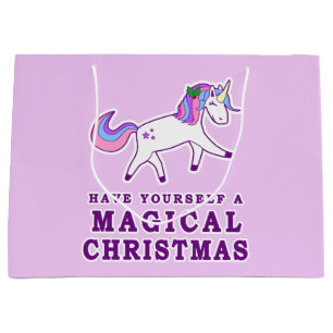 Have Yourself a Magical Christmas Unicorn Large Gift Bag