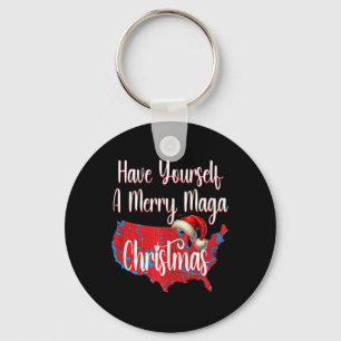 Have Yourself A Merry Christmas Xmas Red Election Keychain