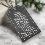 Have Yourself a Merry Little Christmas chalkboard Gift Tags<br><div class="desc">A merry and bright Holiday greeting. An illustration with some whimsy and festive season symbols. The back of the card includes a place to write names.</div>
