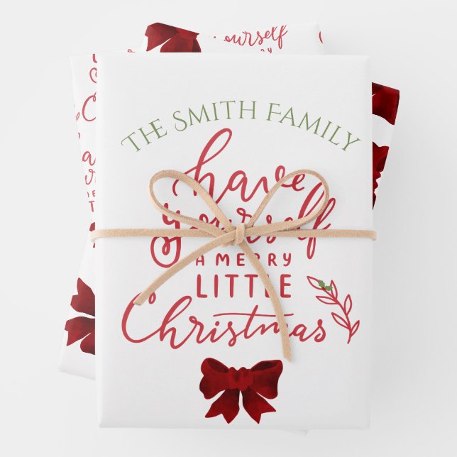 Have Yourself a Merry Little Christmas Holiday  Wrapping Paper Sheet (In situ)