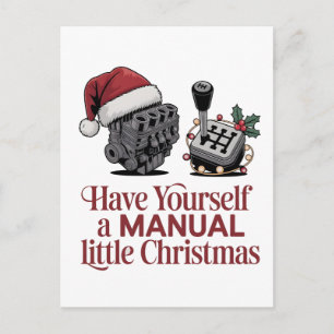Have Yourself a Merry Little Christmas Mechanic Announcement Postcard