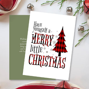 Have Yourself A Merry Little Christmas Plaid Tree Holiday Card