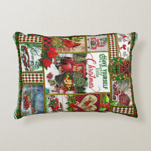 Have Yourself A Merry Little Christmas Red Truck Accent Pillow