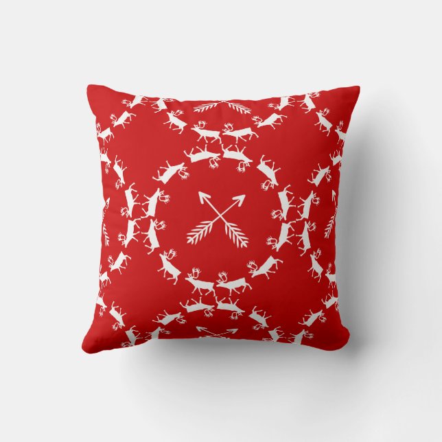 Have Yourself a Merry Little Christmas Reindeer Throw Pillow (Back)