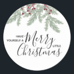 Have Yourself a Merry little Christmas Sticker<br><div class="desc">Have yourself a Merry Little Christmas sticker gift label,  envelope seal,  holiday round label</div>