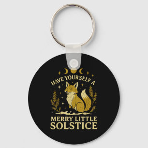 Have Yourself A Merry Little Solstice Fox Mystic  Keychain