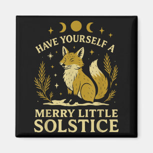 Have Yourself A Merry Little Solstice Fox Mystic Magnet