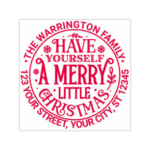 “Have Yourself a Merry Little Xmas” Name Address Self-inking Stamp