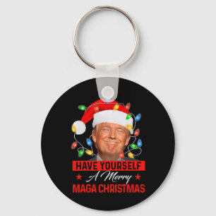 Have Yourself A Merry Mega Christmas Santa Funny T Keychain