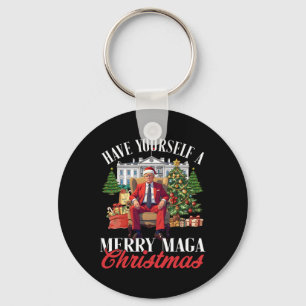 Have Yourself A Merry Mega Christmas Santa Funny T Keychain