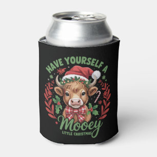 Have Yourself A Mooey Little Xmas Highland Cow Can Cooler