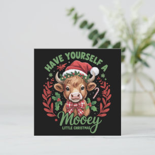 Have Yourself A Mooey Little Xmas Highland Cow Holiday Card