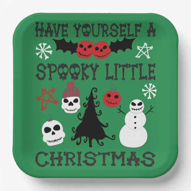 Have Yourself a Spooky Little Christmas Paper Plate (Front)