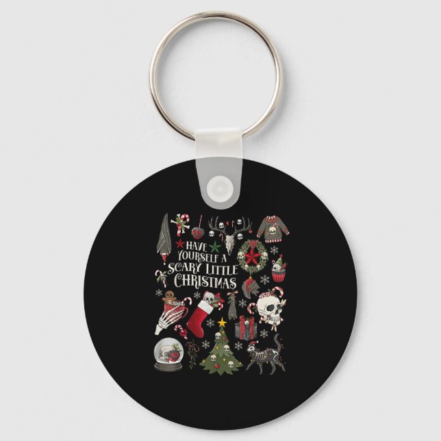 Have Yourself A Y Little Christmas Skeleton Soky X Keychain (Front)