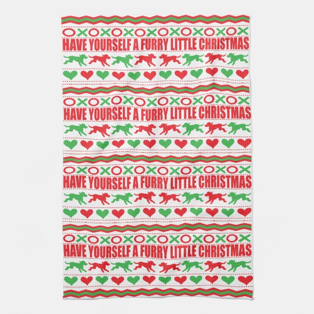 Have Yourself Furry Little Christmas Kitchen Towel (Vertical)