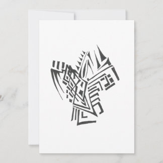 Haven Black White Abstract Tribal Tattoo Art Thank You Card