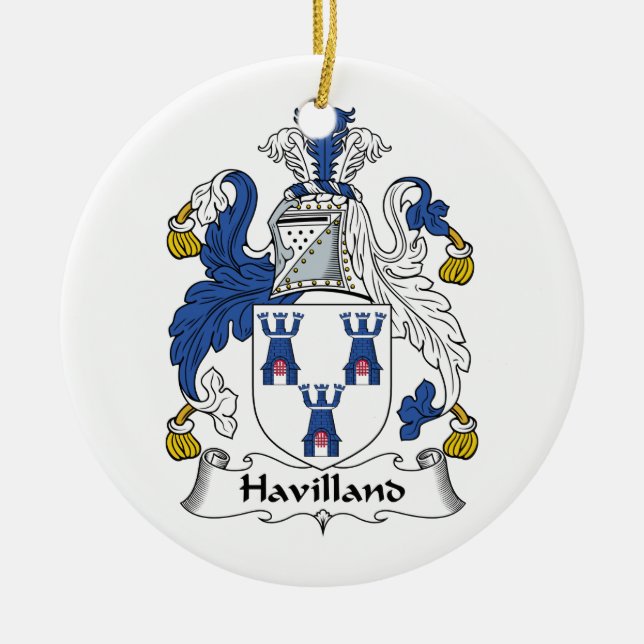 Havilland Family Crest Ceramic Ornament (Front)