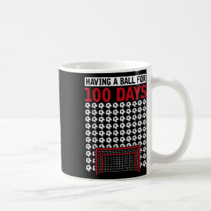Having A Ball For 100 Days Of School Soccer 100th  Coffee Mug